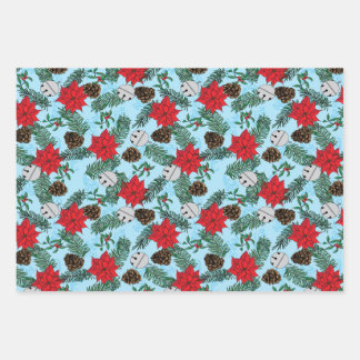 Papier d'enveloppement de Noël en bleu