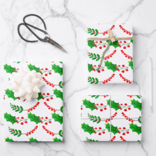 Papier d'enveloppement de Noël Jeu de 3 feuilles 
