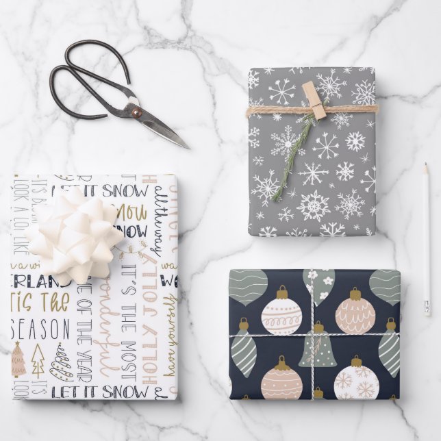 Papier d'enveloppement de Noël moderne (Recto)