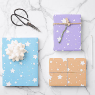 Papier d'enveloppement de Noël Pastel Bleu & Viole