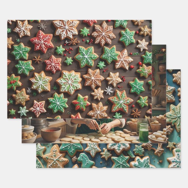 Papier d'enveloppement de Noël série de 3 (Lot)