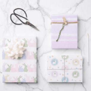 Papier d'enveloppement de printemps Motif Pastel d