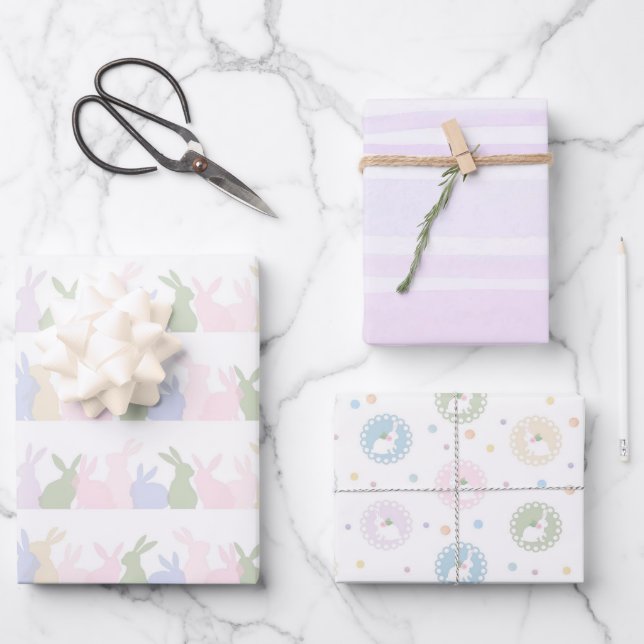 Papier d'enveloppement de printemps Motif Pastel d (Recto)