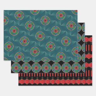 Papier d'enveloppement de vacances Mah Jongg