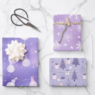 Papier d'enveloppement de vacances Purple Pastel