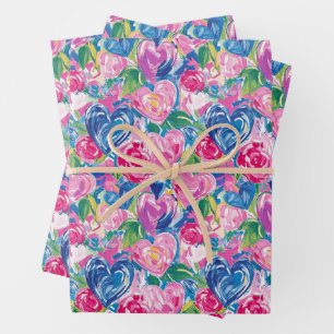 Papier d'enveloppement des Coeurs Abstraits