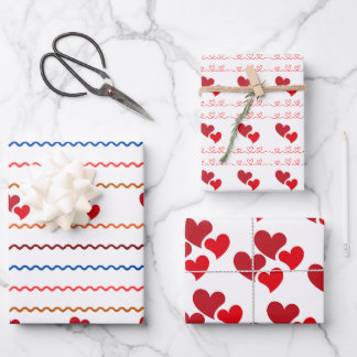 Papier d'enveloppement du coeur et des lignes Ense