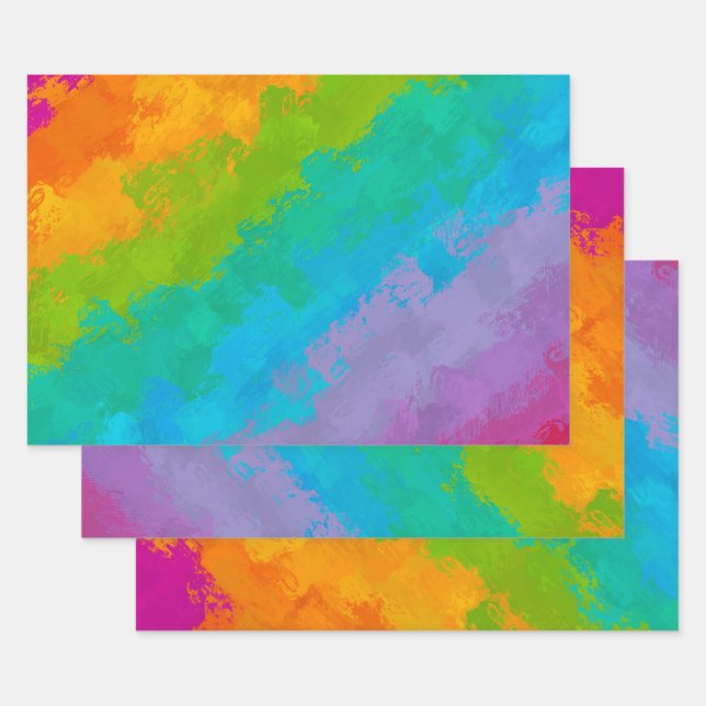 Papier d'enveloppement lumineux arc-en-ciel (Lot)