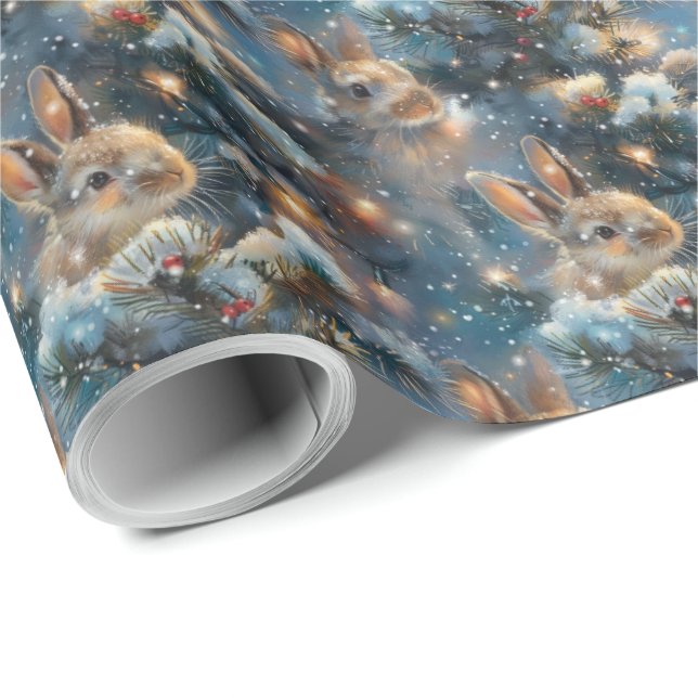 Papier d'enveloppement mignon de lapin pour cadeau (Coin rond)
