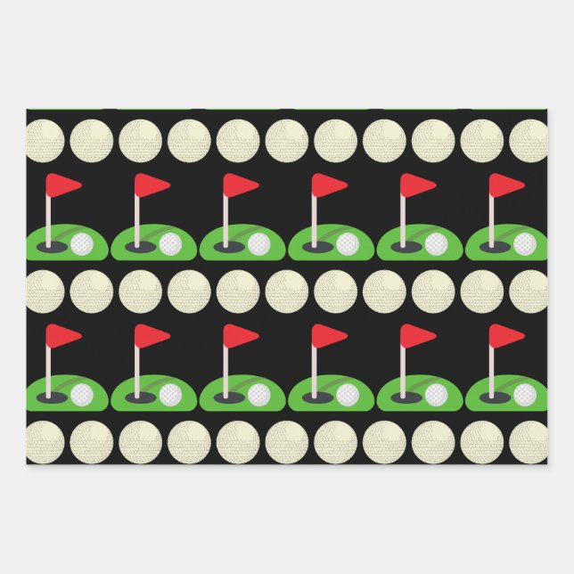 Papier d'enveloppement Motif de golf (Devant 3)