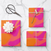Papier d'enveloppement orange et rose chaud