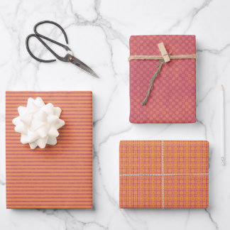 Papier d'enveloppement orange Tone Set de 3 concep