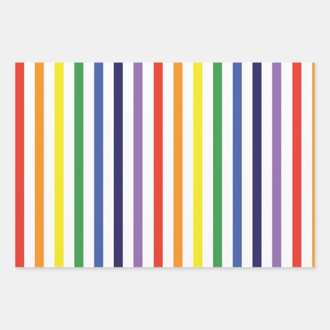 Papier d'enveloppement Rainbow Stripes et Blue Dia (Devant)
