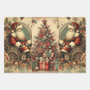 Papier d'enveloppement Rustique Floral Christmas P