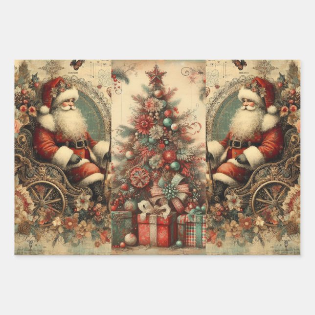 Papier d'enveloppement Rustique Floral Christmas P (Devant 2)