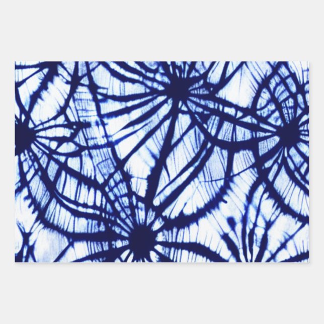 Papier d'enveloppement Web Indigo Tie Dye Spider (Devant)