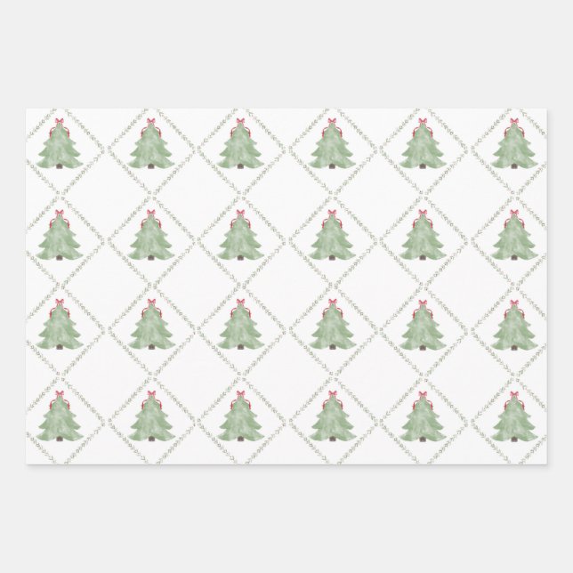 Papier d'enveloppement Whimiscal Christmas Tree (Devant)