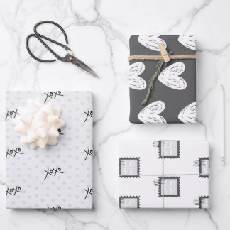 Papier d'enveloppement XOXO Black Valentine 19" x 