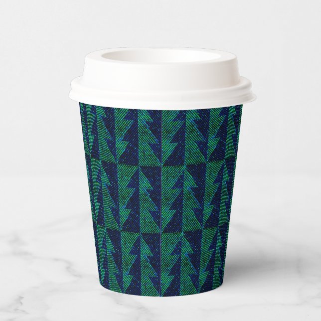 Papier Des arbres de Noël bleus et verts. Gobelets en pap (Droite)