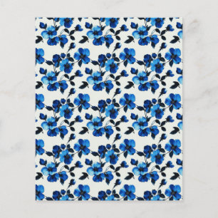 Papier élégant bleu floral pour album de découpage