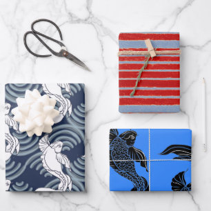 PAPIER EN LAVAGE DES MOTIFS DE POISSONS JAPONAIS