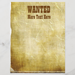 Papier en-tête à thème Recherché Old West