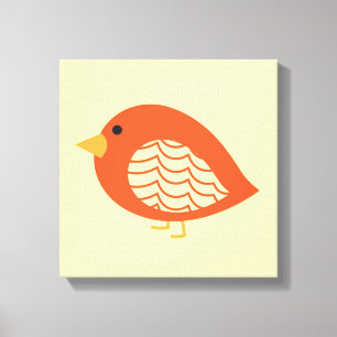 Papier en toile d'oiseaux curieux orange