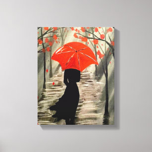 Papier en toile étirée parapluie rouge
