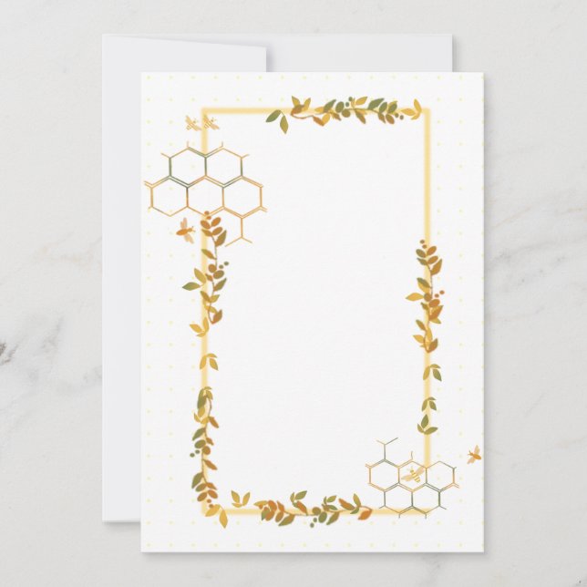 Papier encadré nid d'abeilles et peigne de miel (Devant)