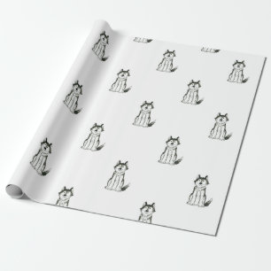 Papier enroué d'emballage cadeau de chien