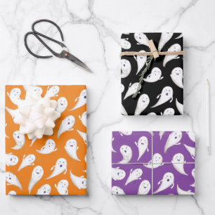 Papier enveloppant Halloween Ghosts mignonne