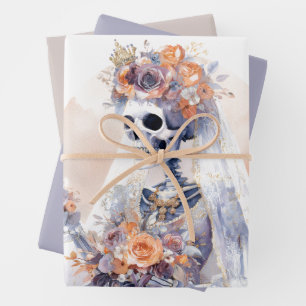 Papier enveloppant squelette d'Halloween éffrayant