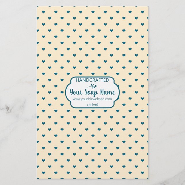 Papier enveloppé de savon couleur bleu et crème (Devant)