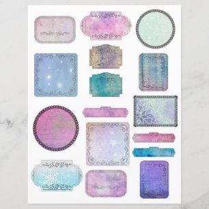 Papier Étiquette pour album magique d'hiver   Sais