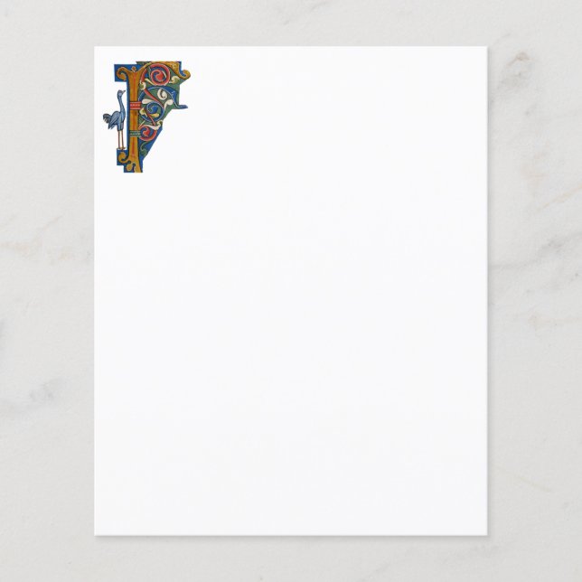 Papier F initial éclairé (Devant)