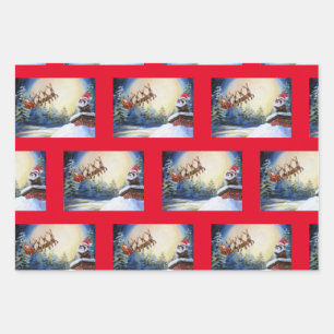 Papier Ferret et Père Noël Emballage de l'Art orig