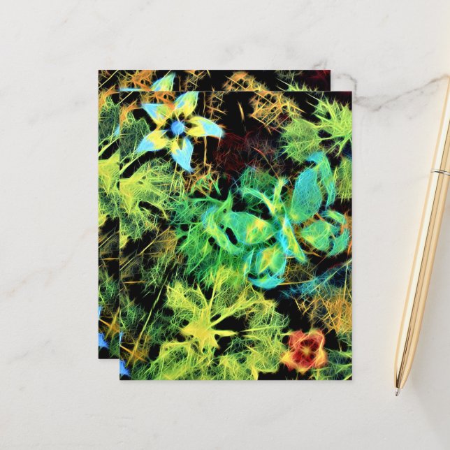 Papier feuille Papillon et Fleur Rodilius (Devant/Arrière en situation)