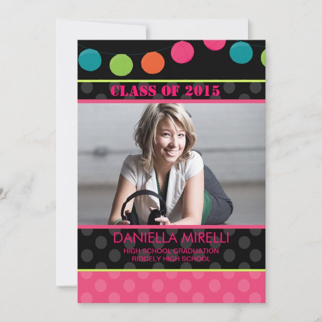 Papier Feux Photo Graduation Invitation (Devant)