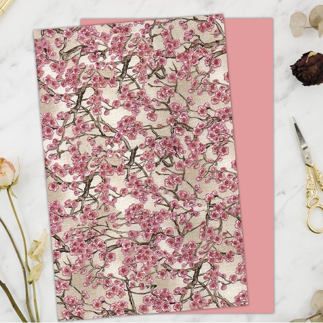 Papier floral aux fleurs de cerisier rose japonais (Créateur téléchargé)