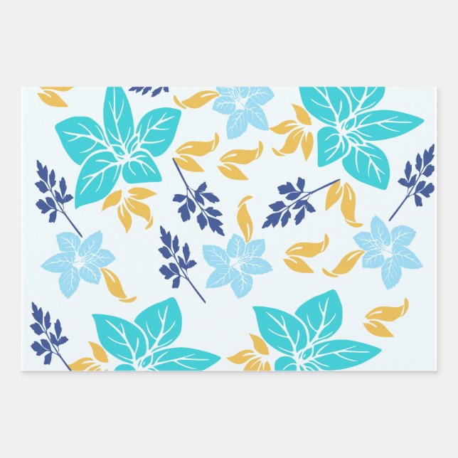 Papier floral bleu (Devant)
