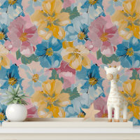 Papier Floral Coloré Peint à Coller