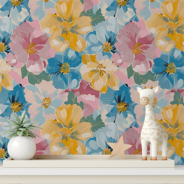 Papier Floral Coloré Peint à Coller (Créateur téléchargé)