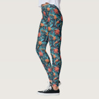 Papier floral motif sans soudure Leggings
