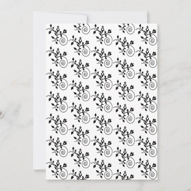 Papier floral noir et blanc (Devant)