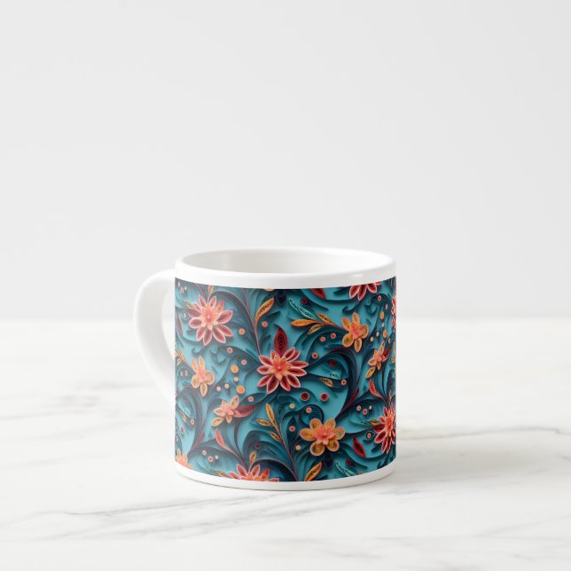Papier floral transparent motif Spécialité Mug (Devant gauche)
