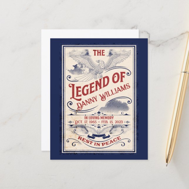 Papier funéraire de l'ancien combattant commémorat (Devant/Arrière en situation)