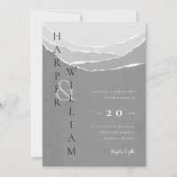 papier gris moderne déchirée montagnes invitation