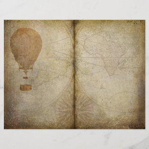 Papier journal de parchemin de carte vintage
