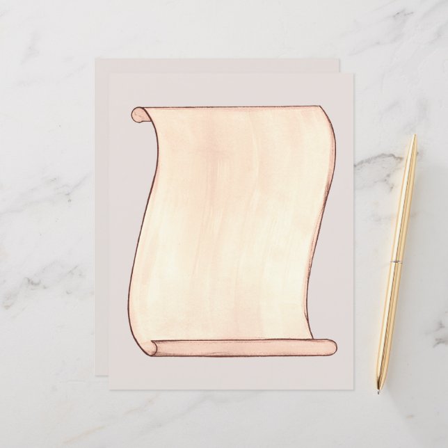 Papier journal du carnet de défilement vintage (Devant/Arrière en situation)