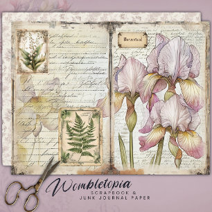 Papier journal vintage Iris & Fern Botanical Junk